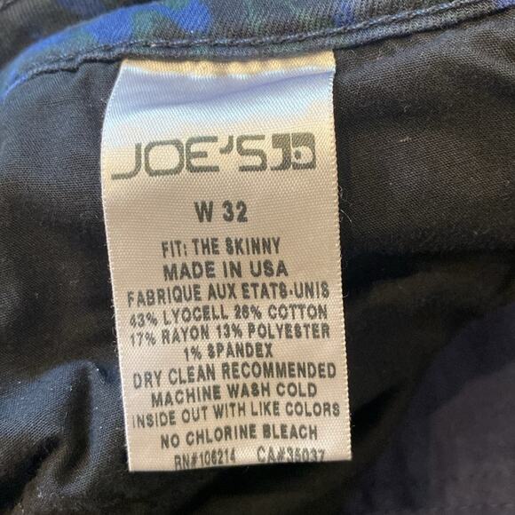 Joe's Women's The Milla Leopard Print Skinny Jean Midnight Green Size 32 - Picture 9 of 11